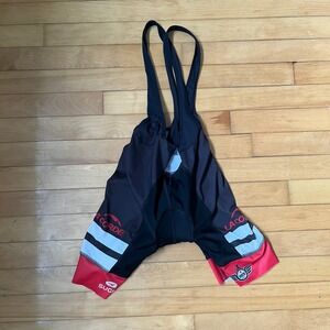 Sugoi La Cordee Mens Cycling Bib Shorts Padded Black Red White Size Medium